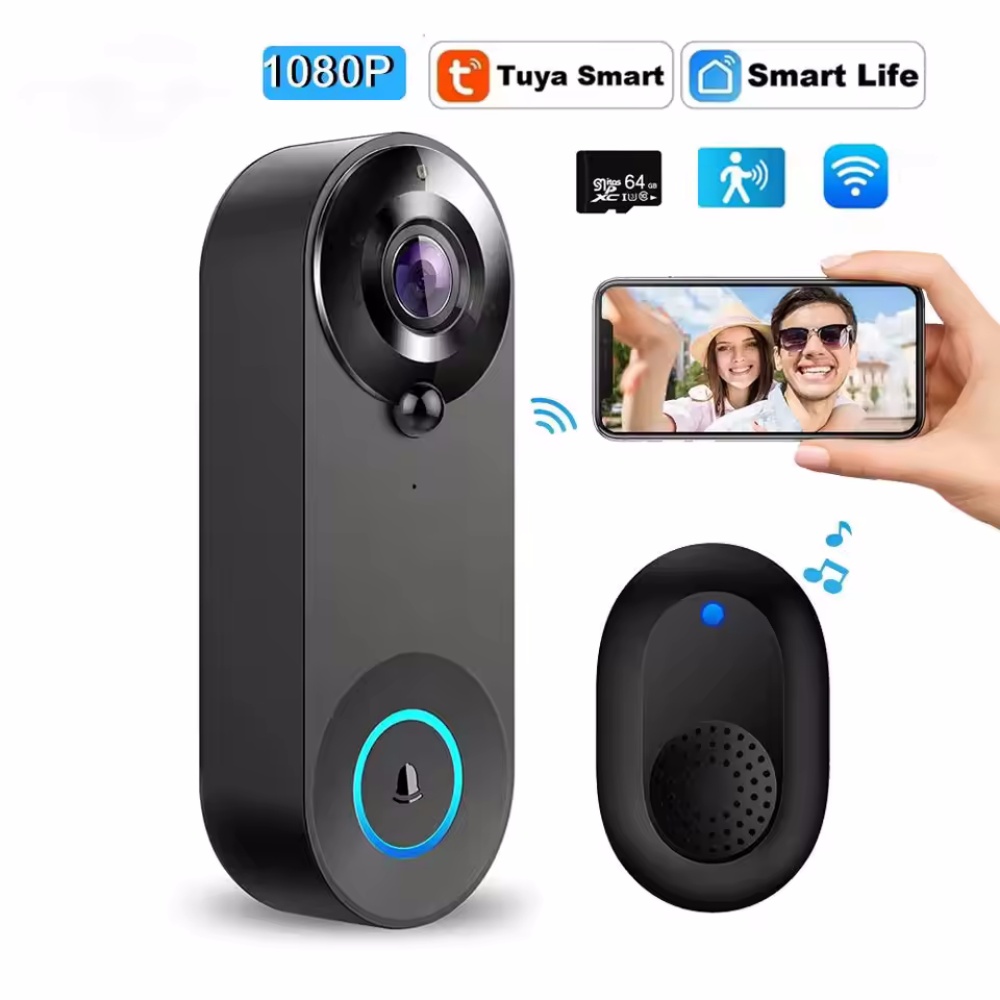 Home Security Diy - Tuya 1080P Wireless WIFI Doorbell วิดีโอ