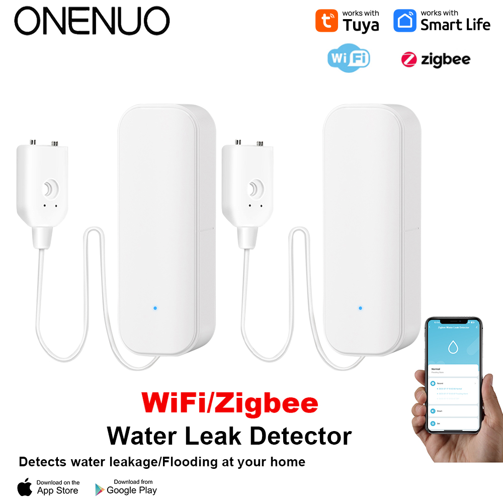 Home Security With Ai - WiFi/Zigbee Water Sensor Tuya รั่วเครื่องตรวจจับน้ําท่วม Smart