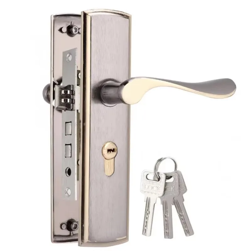 Home Security Essential - กุญแจล็อคมือจับประตูสีทองล็อคประตูบ้านเงียบล็อคภายในกุญแจปลดล็อคสำหรับประตูความปลอดภัยในบ้านภายในห้องนอนห้องนั่งเล่นห้องครัว