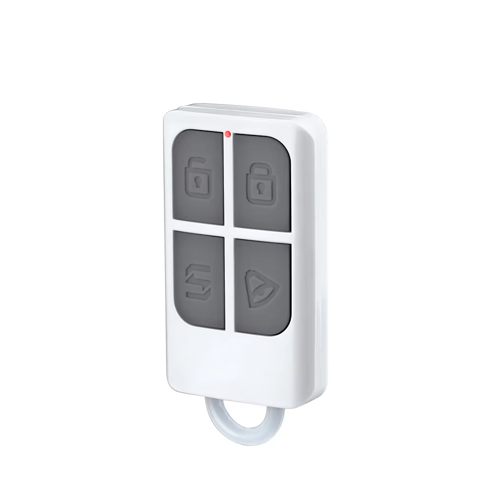 Home Security With Ai - RC531 รีโมทคอนโทรลไร้สายแบบพกพา 4 ปุ่ม พร้อมพวงกุญแจ สำหรับระบบสัญญาณเตือนภัยบ้าน