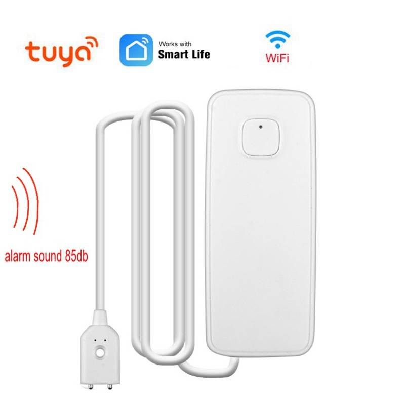 Home Security With Ai - Tuya เซ็นเซอร์น้ำรั่ว, มีไวไฟอัจฉริยะมีเซ็นเซอร์ตรวจจับระดับน้ำล้นมีสัญญาณเตือนความปลอดภัยเสียงน้ำท่วมเซ็นเซอร์ตรวจจับระยะไกล