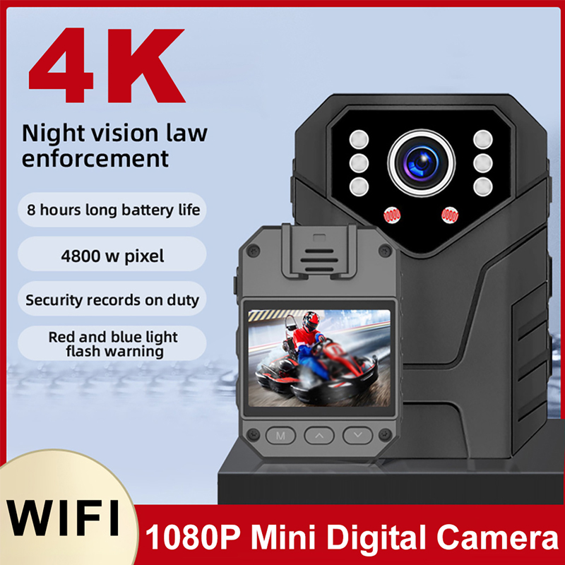 Home Security Business - 1080P ฟูลเอชดี มินิกล้อง 2 นิ้วหน้าจอการมองเห็นตอนกลางคืนเครื่องบันทึกวิดีโอความปลอดภัยตำรวจบอดี้แคมการเฝ้าระวังภายในบ้านกล้องวิดีโอขนาดเล็ก