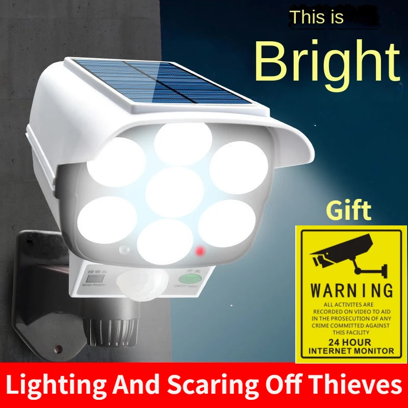 Home Security Systems Wireless - กลางแจ้งพลังงานแสงอาทิตย์ Light Motion Sensor กล้อง Dummy