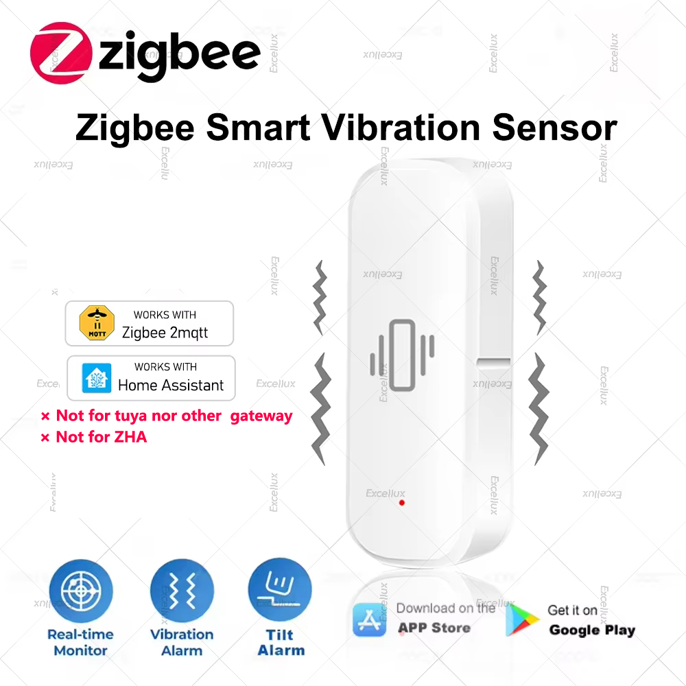 Home Security Alarm - Zigbee สมาร์ทเซ็นเซอร์การสั่นสะเทือน Home Security Protection Real-time