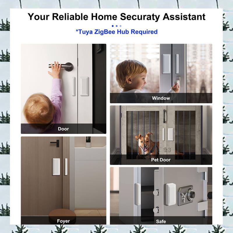 Home Security Alarm - ABLG Tuya Zigbee เซ็นเซอร์ประตูเซ็นเซอร์หน้าต่างไร้สายสมาร์ทเซ็นเซอร์ประตูปลุกสนับสนุน Home Security