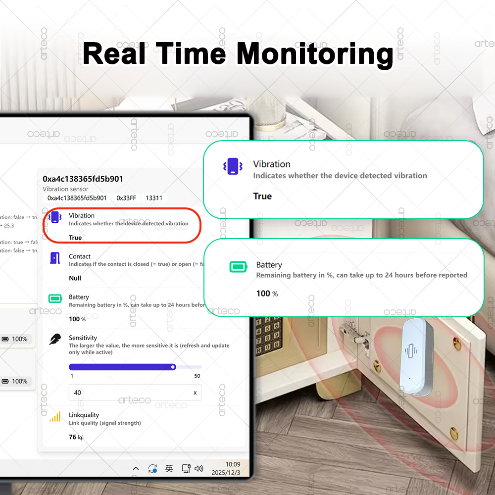 เซ็นเซอร์สั่นสะเทือนอัจฉริยะ Z - Home Security Business บทวิจารณ์และราคา