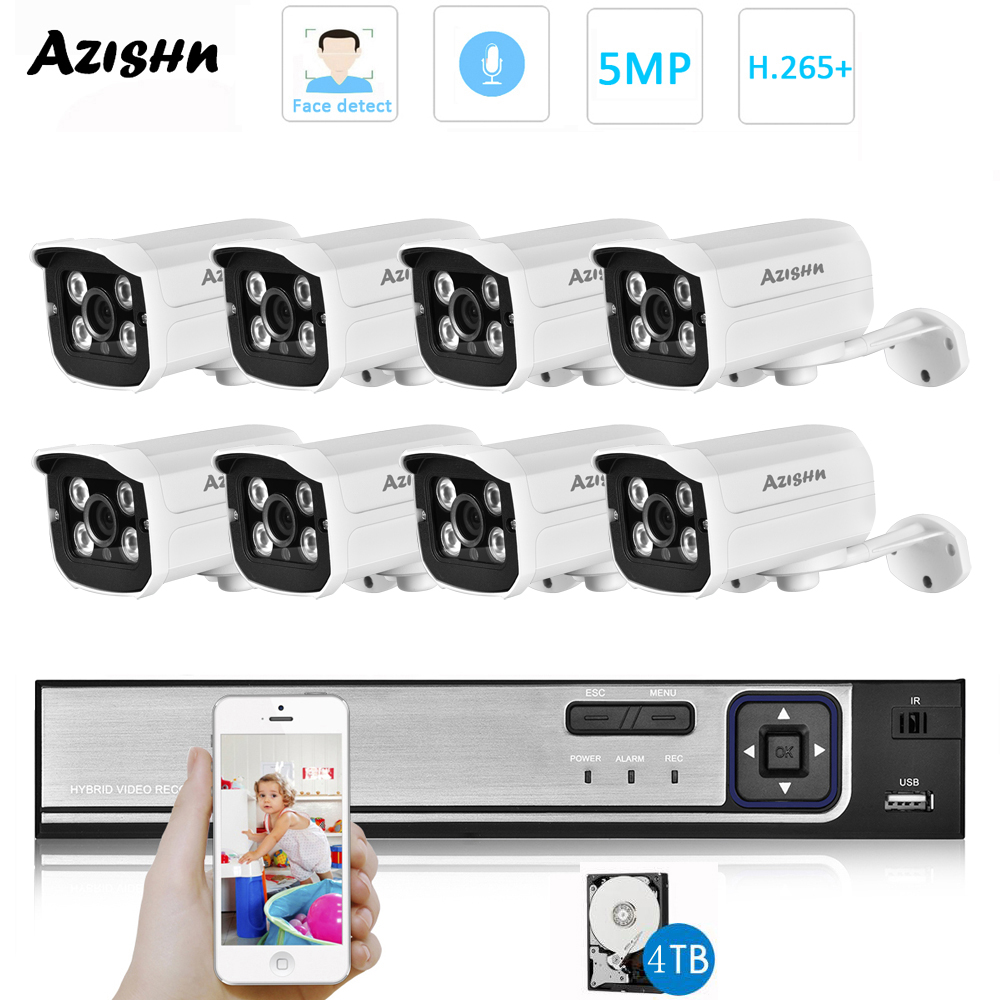 H.265 HD 5MP POE NVR ชุด Stree - Home Security Video Recording Systems บทวิจารณ์และราคา