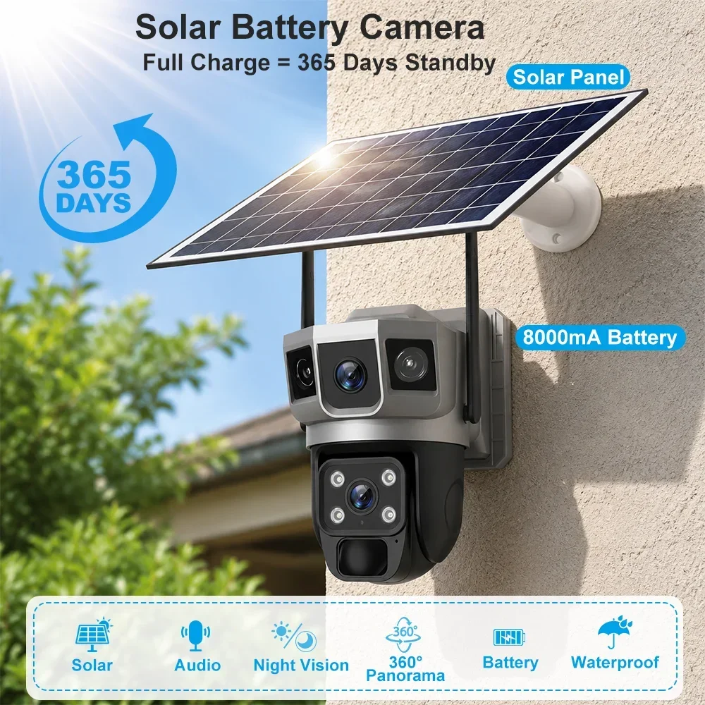 กล้อง V380 4K 3 หน้าจอ 4G แบตเ - Home Security With Ai บทวิจารณ์และราคา