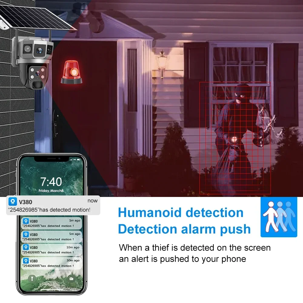 กล้อง V380 4K 3 หน้าจอ 4G แบตเ - Home Security With Ai บทวิจารณ์และราคา