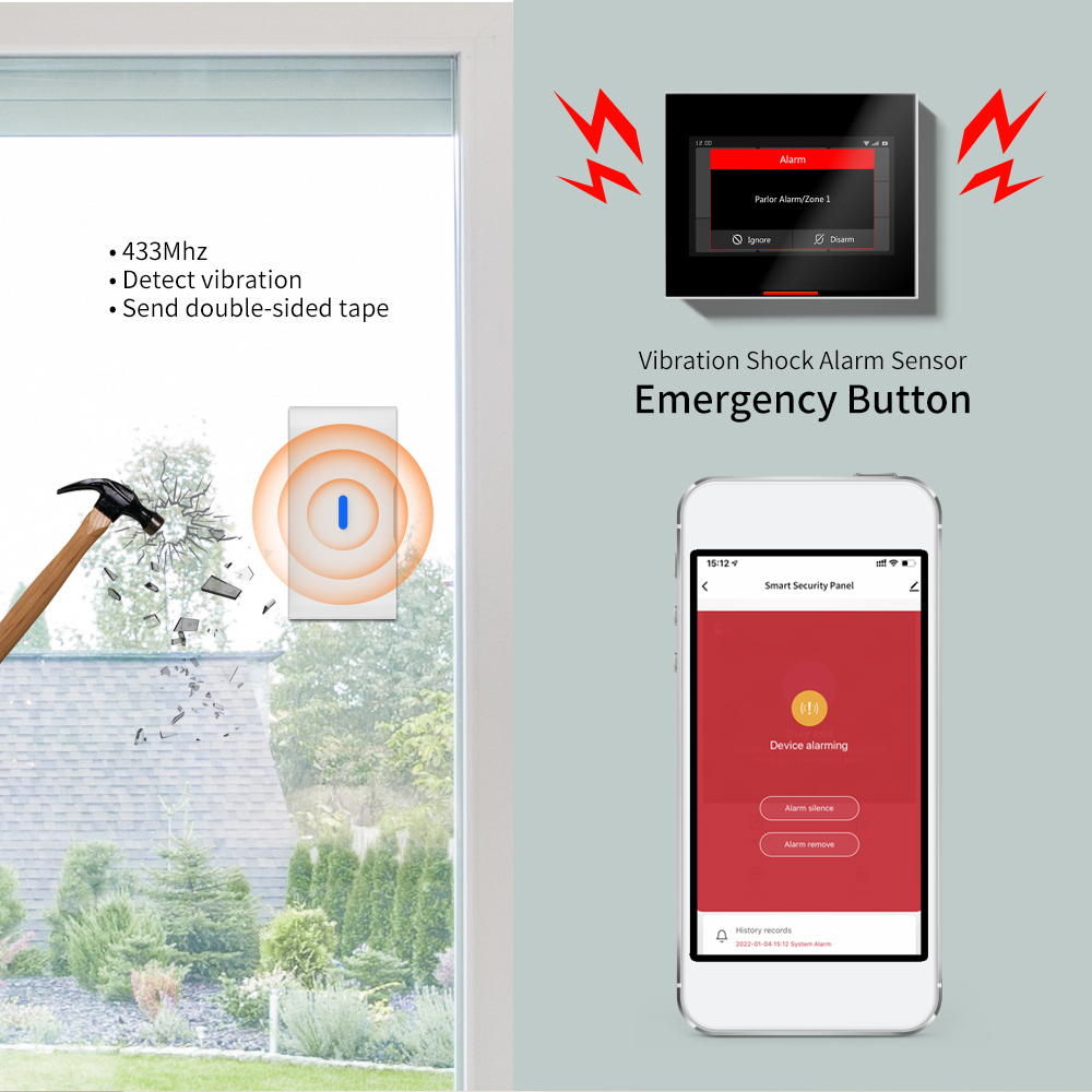 เซ็นเซอร์ตรวจจับการสั่นสะเทือน - Home Security Systems Wireless บทวิจารณ์และราคา