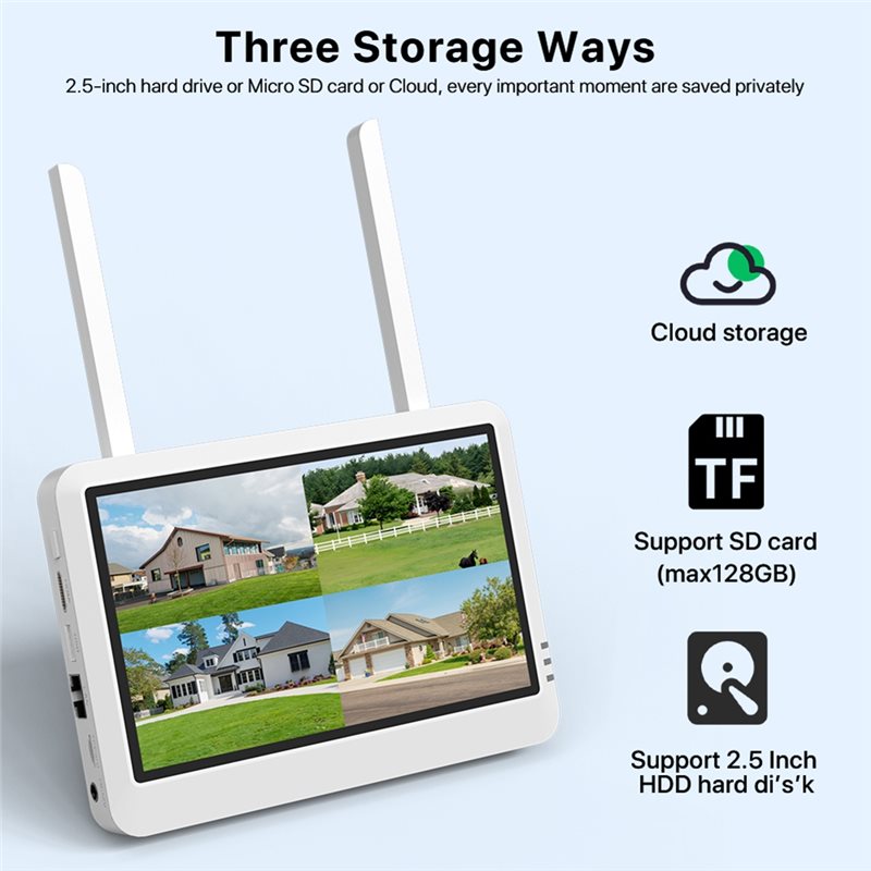 B44C ไร้สาย 8CH 7 นิ้วจอ LCD N - Home Security Video Recording Systems บทวิจารณ์และราคา