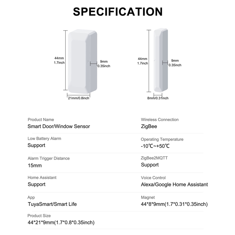 ABLG Tuya Zigbee เซ็นเซอร์ประต - Home Security Alarm บทวิจารณ์และราคา